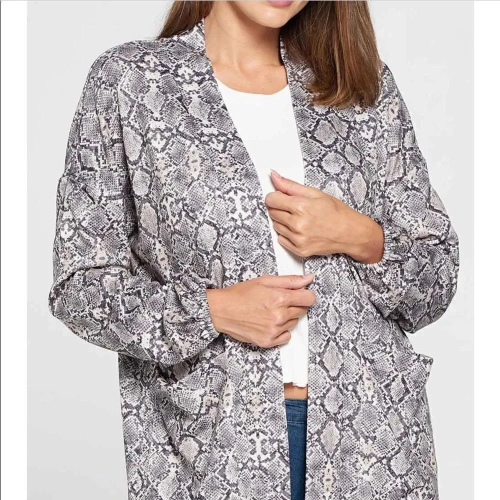 NWT Mauby Open front cardigan python charco… - Picture 11 of 11